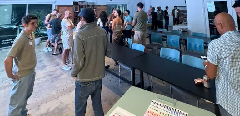 Attendees networking at the last Paid Media Community meetup in Miami